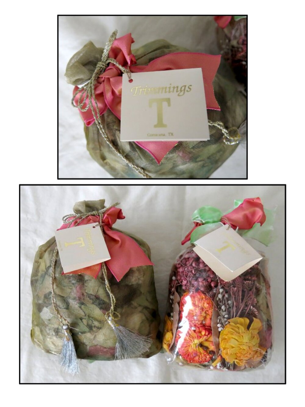 NWT 2 TRIMMINGS Decorative Home Fragrances Corsicana, TX Citrus Sorbet Potpourri